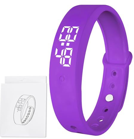 Cncedi Braccialetto con sveglia vibrante silenziosa per chi ha partner/neonati/bambini, 6 sveglie promemoria pillola sveglia orologio da polso 3 volte misurazione della temperatura per chi dorme