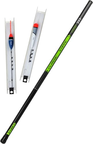 Stipprute Stippangel Set Teleskoprute aus Glasfaser mit 2 Fertigangel-Montagen