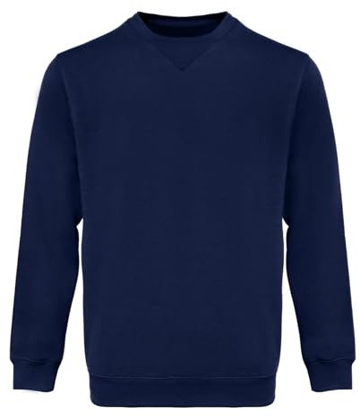 WORK IDEA Felpa da Uomo con Scollo Rotondo, Abbigliamento da Lavoro, Maglione Basic da Uomo