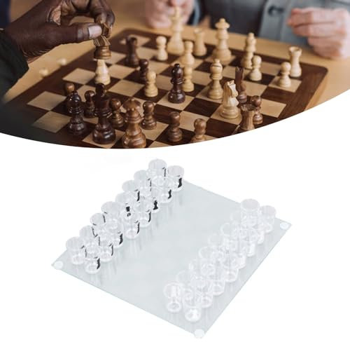 SustVita Drinking Chess Set with Shot Glass Pieces Nice for Fun Game Nights, Parties, and Travel, Outlast Material