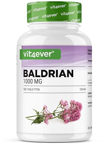 Valeriana – 500 compresse – 1000 mg per porzione giornaliera – vera radice di valeriana – oltre 8 mesi di scorta – senza additivi inutili, ad alto dosaggio, vegano