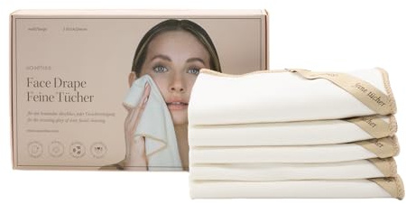 Waschies feine Gesichtstücher – 5er-Set Beige/Weiß – hygienisch zum Abtrocknen - reduziert Hautirritationen – sanft & hypoallergen – waschbar, wiederverwendbar & nachhaltig - für alle Hauttypen