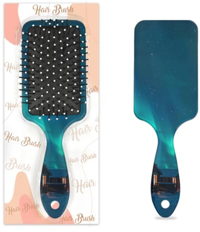 Spazzola districante per capelli unisex, spazzola flessibile con setole morbide (aurora boreale)