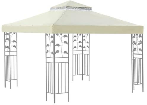 Toit de rechange pour pavillon | Housse de protection à deux niveaux | Bâche imperméable double couche 3 x 3 m, parfaite pour jardin, terrasse, barbecue, extérieur, protection contre les intempéries