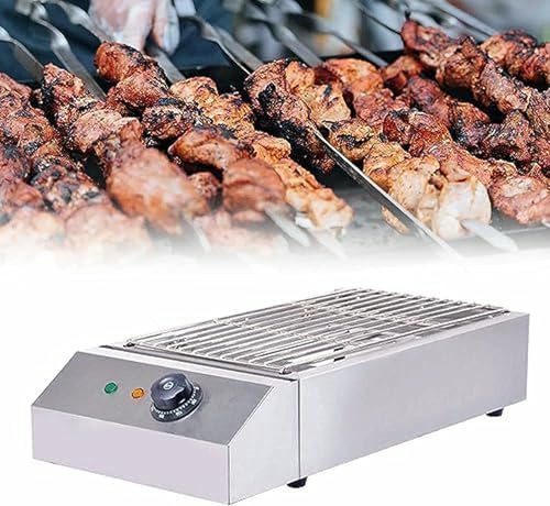 OJHGRDFV Griglia Elettrica, Grill Portatile Senza Fumo per La Cucina all'Interno con Vassoio A Goccia d'Acqua E Controllo della Temperatura, Kebab Grill Sicuro