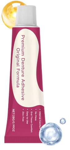 Adhésif pour Prothèses Dentaires,28 Grammes de Fixation et Collage pour Fausses Dents,Colle Instantanée pour Prothèses Dentaires - pour le Voyage, la Maison, l'Extérieur, les Déplacements, les Affaire