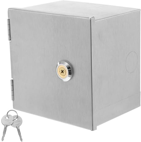 Mipcase Scatola di Giunzione Elettrica Esterna in Acciaio Inox con Serratura Scatola di Presa Resistente alle Intemperie per Veicoli Elettrici Protezione Bloccabile per Uso da Parete e