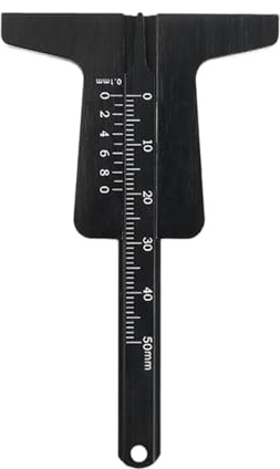 Jauge de profondeur de pneu en acier inoxydable antirouille avec marquage facile à lire, idéal pour les pneus de voiture et de vélo, échelle facile à lire