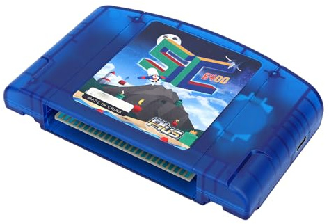 VBESTLIFE Cartuccia Flash N64 Open Source Compatibile 64DD Scheda SD Integrata da 32 GB per SNES GB GBC SMS GG CHF (blu trasparente)