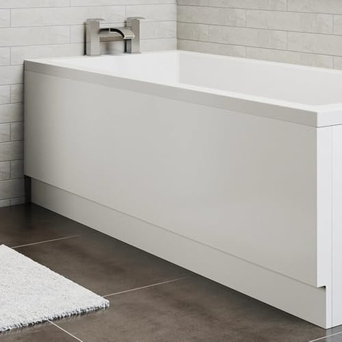 Baystone Universal Acrylic 1500mm White Front Bath Panel for Straight Baths & Bathtubs, Waterproof Modern Bathroom Panels, Easy Cut Smooth Finish