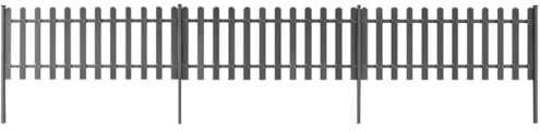 vidaXL 3x Lattenzaun WPC 6 m 60 cm Grau Gartenzaun Friesenzaun Zaun Zierzaun