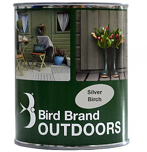 Bird Brand Outdoor Garden Paint Satin Finish (1 Litre, Silver Birch)
