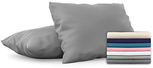 Dreamzie Taie Oreiller 50x70 Lot de 2 en Microfibre Certifiée Oeko-Tex - Housse Coussin Douce Et Brossée, Toucher Peau de Pêche - Anthracite
