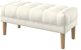 Furninero - Raffinierte gepolsterter Sitzbank Sitzhocker Sitzruhe Betthocker Ottomane, Gerundete Beine, 100 cm breit, Majestic Velvet Creme Stoff (Licht zu reinigende), Ecru