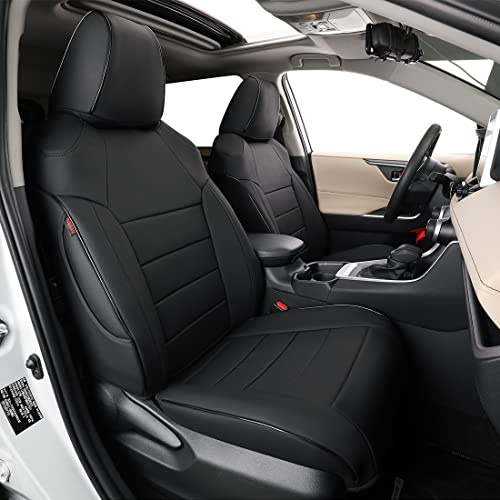 EKR Fundas de Asiento para Coche, Juego Completo, para Todoterreno, Protector de Asiento Impermeable para automóvil, Piel sintética (Negro)