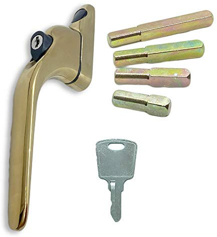 Gold UPVC Universal Inline Window Handle Double Glazing Espag Lock Smart Spindle