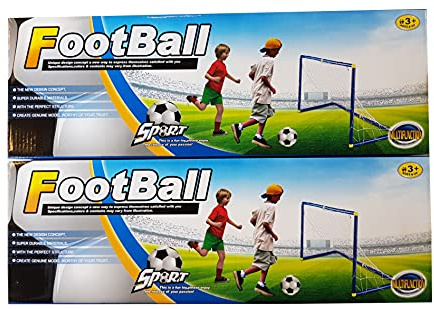 Provance 2er Set Kinder Fußballtore mit Fußball,Tore und Pumpe Fussball Interaktiv Minitore Spielzeug Sportspaß für Garten Indoor
