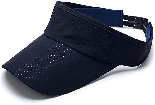 YAMEE Solskydd för män kvinnor justerbar solhatt, unisex solhatt snabbtorkande ultralätt, hatt med visir herr sommar för strand, tennis, golf, Mörkblå, one size