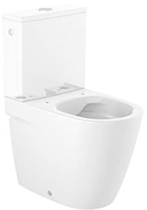 Roca A342688000 Taza Rimless, Adosada Pared, Evacuacion Dual, Altura 420mm, Coleccion ONA, Blanco (Cisterna y Asiento No Incluido)