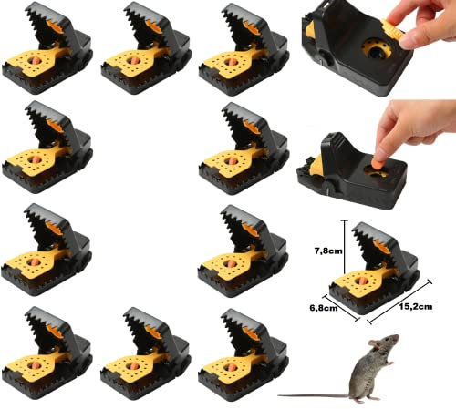 Rattenfalle Schlagfalle Wieder verwendbar Ratten Falle mit Futterfach R601 10 STK.