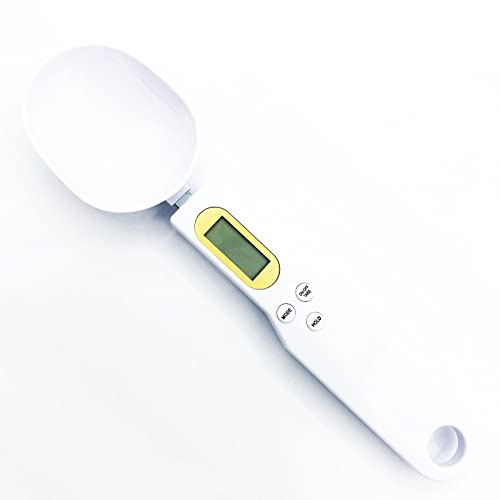 EUROXANTY Cuchara con Peso de Cocina | Balanza de Cocina en Forma de Cuchara | Cuchara medidora | Peso de Cocina digital | Cuchara dosificadora con Balanza electrónica de Precisión Blanco