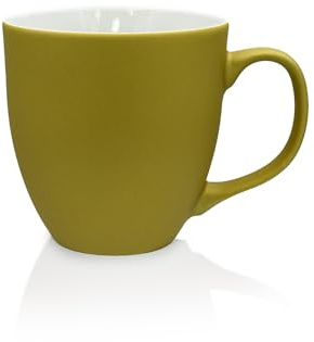 Mahlwerck Jumbotasse, große Kaffeetasse oder Teetasse aus Porzellan, Coffee mug mit matter Oberfläche, ca. 400 ml, gold