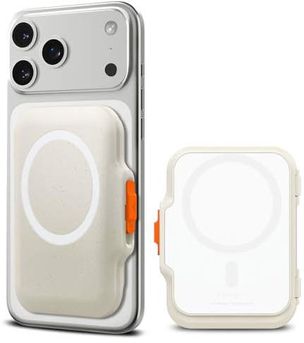 Spigen TinTap MagFit+ MagSafe Korthållare med Låssystem Kompatibel med iPhone 17/16/15, andra MagSafe-modeller, Google Pixelsnap och MagSafe-tillbehör - Dune Beige