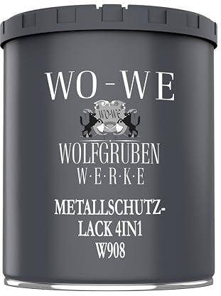 WO-WE Metallschutzlack 4in1 Metalllack Metallfarbe Metallschutzfarbe W908 Messing - 750ml