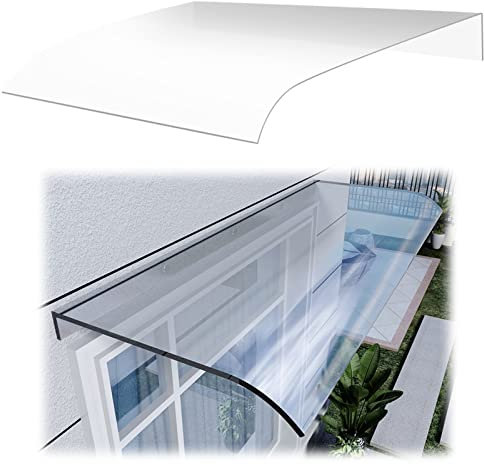 Türvordach, Vordächer für Außentüren, Vordach für Veranda, gebogenes Vordach für Fenster und Türen, transparentes Vordach, Vordach für Veranda an Vorder- und Hintertür, Abdeckung aus Polycar