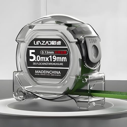 Metro A Nastro In Acciaio Fluorescente, Nastro di Misurazione Metrico Autobloccante, Resistente All'usura e Retrattile, Strumenti di Misurazione di Facile Lettura, 5M*25MM (Colore trasparente)