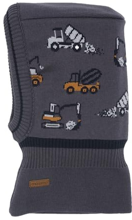 maximo Toljan Kids Schlupfmütze Schalmütze Mützenschal Balaclava Kinder - Made in Germany Winter Herbst-Winter - 49 cm dunkelgrau