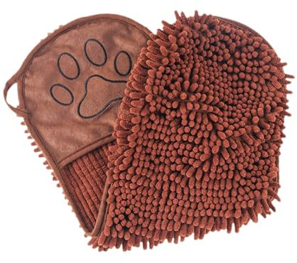 Hundehandtuch- 62x23cm Mikrofaser Extra Saugfähig Hundehandtücher, Dünne oder Dickere Handtücher Hund mit Taschen Schnell Trockend, Haustierhandtücher Badehandtuch für Hunde (Coffee-dickere, 62*23cm)