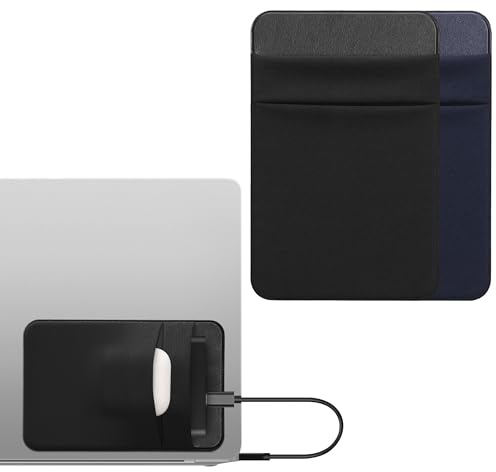 kwmobile Custodia Hard Disk Esterno Compatibile con SanDisk Portable SSD, Samsung T7, Crucial X8, HDD Cover - Set di 2 Case SSD con 2 Tasche - Porta Accessori Elettronici - nero/blu scuro