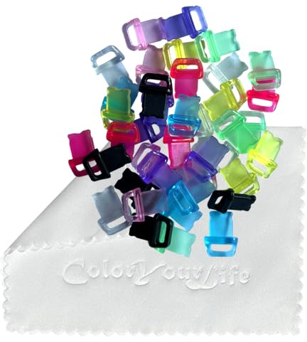 ColorYourLife 40 Pcs Hard Plastic Plugs Anti Dust Plugs Covers for Lightning Port Compatible with iPhone iPad and Microfiber Cleaning Cloth (Multicolor 2, Big Hole)
