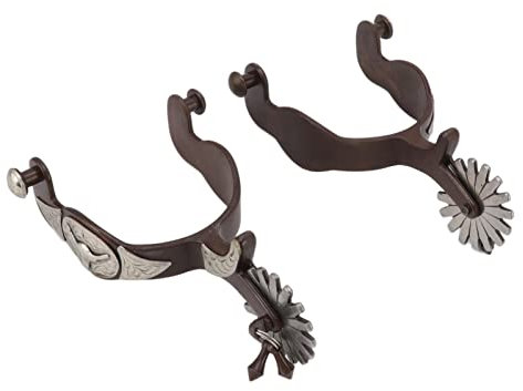 Vintage Cowboy Pferd Sporen mit Kuh-Symbol für Outdoor Garten Sattel Ausrüstung