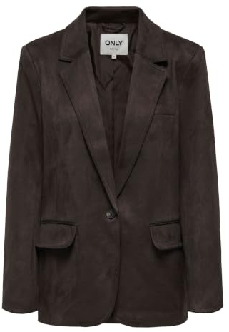 ONLY Faux Suede Onlina Life L/S-Blazer de Gamuza sintética TLR, Pastel de Chocolate, 42 para Mujer