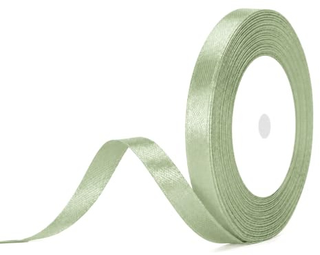 G2PLUS Sage Green Satin Ribbons 10mm : 22m Gift Wrapping Ribbon | for Crafting, Christmas, Wedding Party Decoration