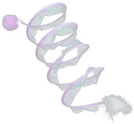 GANAZONO Katzen Spieltunnel Für Kätzchen Faltbares Interaktives Spielzeug Mit Elastischem Netzmaterial Und Hängendem Spielzeug Für Aktive Katzen Und Stundenlangen Spielspaß
