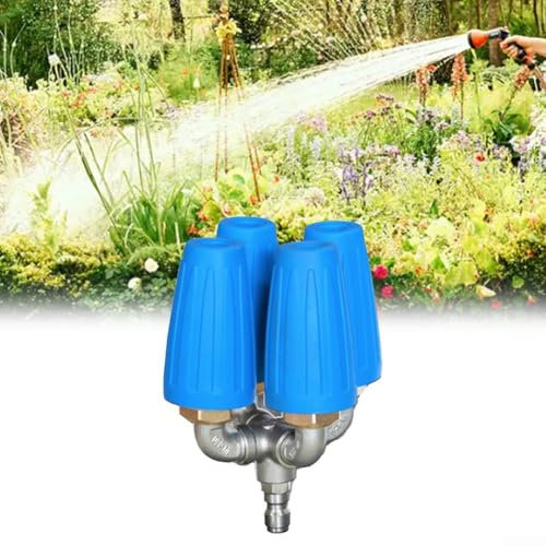 Hochdruckreiniger-Turbo-Düsenspitzen, 360° drehbare 4-in-1-Düse, Hochdruck-Schnellanschluss-Reiniger-Zubehör (blau)