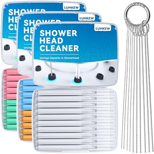 Lumkew Lot de 30 pics de nettoyage pour pommeau de douche, tailles multiples, brosse de nettoyage pour pommeau de douche, buse à petit trou