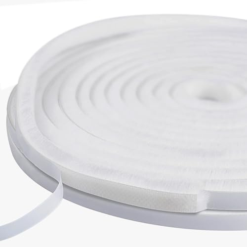 Brush Draft Excluder for Windows, 5 Meters(L) x 9 mm(W) x 9mm(T) Self-Adhesive Brush Weather Stripping Seal Strip Air Stopper for Sliding/External Door, White | Shortenable Brush Seal with Soft Bristles Draught and Soundproofing Thermal Insulating for Lower Heating Expenditure