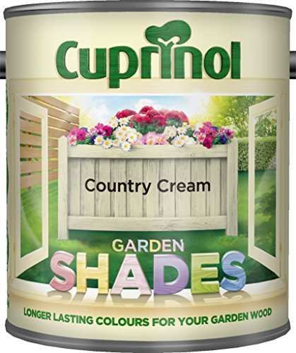 AOC24 Garden Fence Shade Paint - Exterior Wood Paint for Sheds, Fences - Water-Based, Quick Drying 1 Hour - Use on Wood, Terracotta, Stone, Brick - Outdoor Garden (Country Cream, 1 Liter)