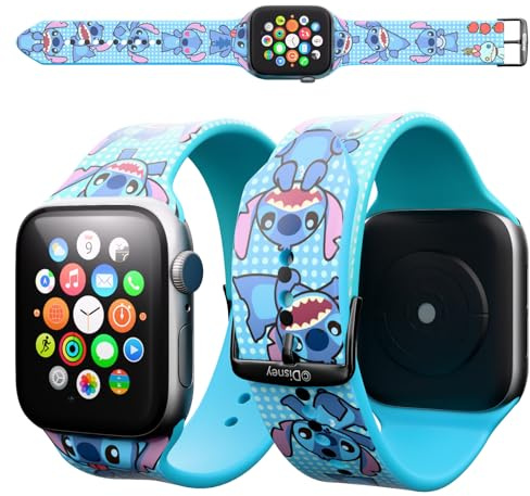 Disney Lilo and Stitch Stuff Wristband For Apple Watch Band Series 9/8/7/6/5/4/3/2/1/SE 38MM, 40MM, 41MM | Lilo and Stitch Gifts for Women, and All Fans | Replacement Apple Watch Compatible Bands For
