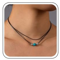 Yheakne Collier Ras Du Cou Boho En Cuir Minuscule Collier De Perles Turquoises Colliers De Corde En Cuir Noir Cordon En Daim Colliers Turquoise Bijoux Pour Femmes