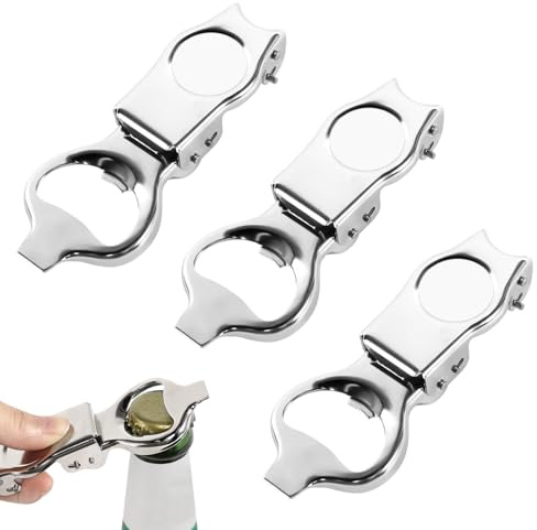 Flaschenöffner Edelstahl 3 Stück Flaschenverschluss Bierflaschen Klappbarer Flaschenöffner mit Verschluss Tragbare Bierflaschenöffner Bierflaschenverschluss für Home Bar Camping