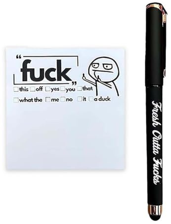 Bloc-notes et Stylo Cadeau Humoristique Accessoires de Bureau Amusants, Cadeaux Originaux pour Hommes et Femmes, Papeterie pour Amis et Collègues, Gadgets de Travail