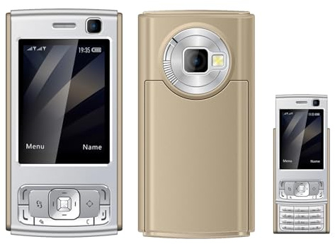 VBESTLIFE Teléfono Deslizante Desbloqueado, Teléfono Móvil 2G gsm con Pantalla de 2.0 Pulgadas, 1000 MAh, Altavoz Fuerte, Doble SIM, Reproductor de Música, Bluetooth, para Niños de la (Gold)