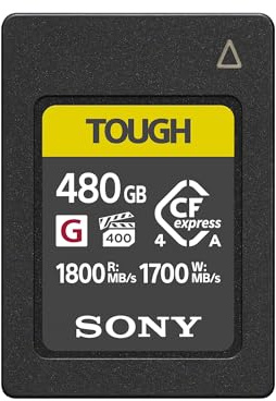 Sony CFexpress Type A 480 Go Tough (CEAG480T) – VPG400 High Speed G Series, 1 800 Mo/s en Lecture, 1 700 Mo/s, IP57 – Parfaite vidéo 4K/8K & la Photographie à Grande Vitesse | Provenance France. Emballage securisé. Livré avec Facture dont TVA.