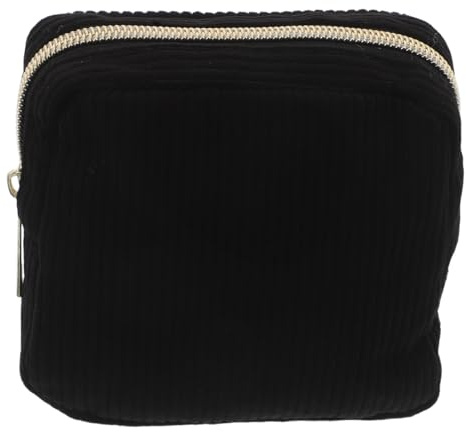 Warmhm Kleiner Kosmetiktasche aus Polyester und Corduroy Kleine Make Up Aufbewahrungstasche für Damen mit Schnellem Organisationssystem für Täglichen Gebrauch und Reisen
