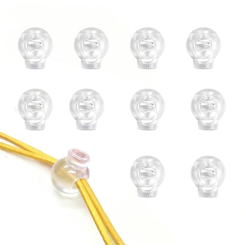 Cuixia 10 Pcs Toggles for Drawstrings, Roman Blind Clips, Cord Locks for Roman Blinds, Plastic Cord Lock Stopper, Spring Stop Toggle for Drawstring Bags Clothing Camping